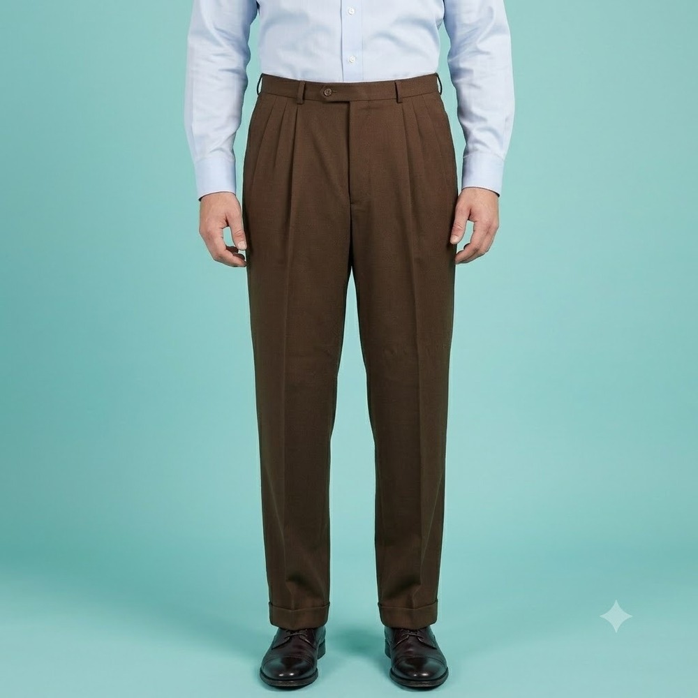 Givenchy Monsieur Dress Pants Men's 38R Brown Pleated Vintage